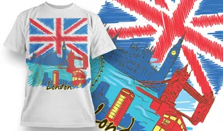 T恤设计矢量图旅游景点留念