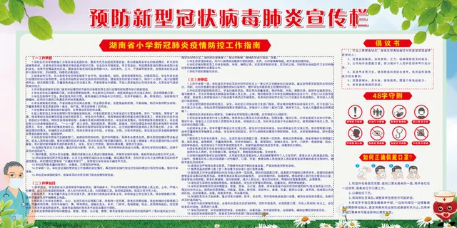 预防新型冠状病毒肺炎宣传栏