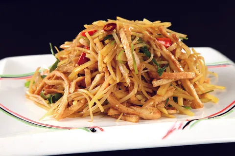 炒土豆丝美食清晰摄影图片 炒土豆丝美食清晰摄影图片