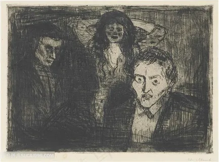 蒙克手绘素描人物