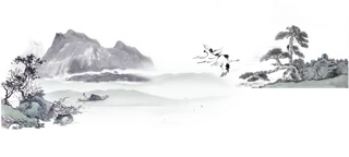 山水画素材中国风水墨画素材元素中国画