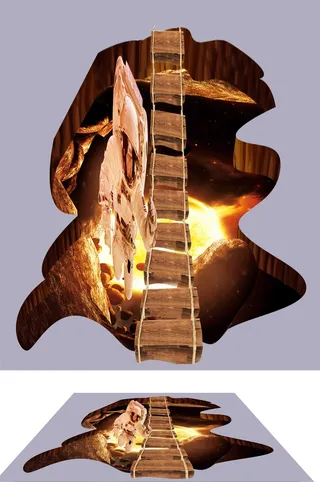 3D火山熔岩地画地砖