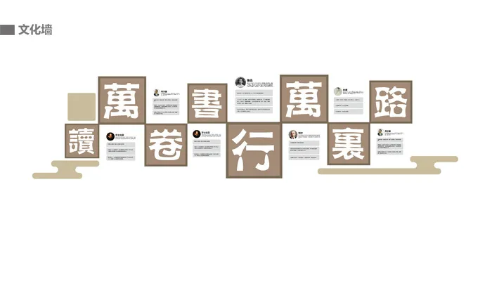 创意中式校园学校图书馆文化墙