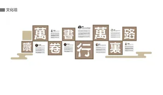 创意中式校园学校图书馆文化墙