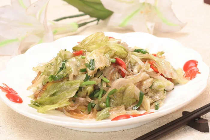 肉沫生菜炒粉丝