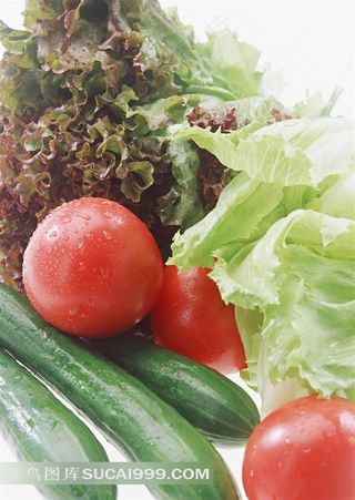 新鲜蔬菜番茄黄瓜素材