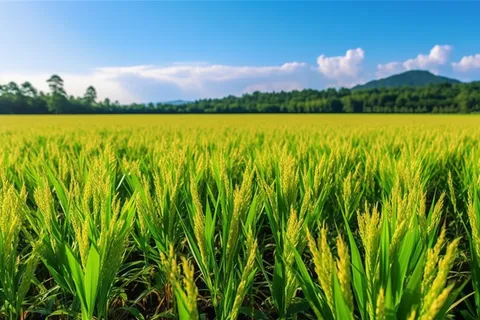 农田里的绿色稻苗稻谷摄影图 农田里的绿色稻苗稻谷摄影图