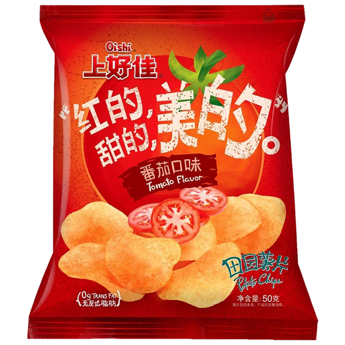 上好佳田园薯片番茄口味小吃超市商品白底图免抠实物摄影png格式图片透明底