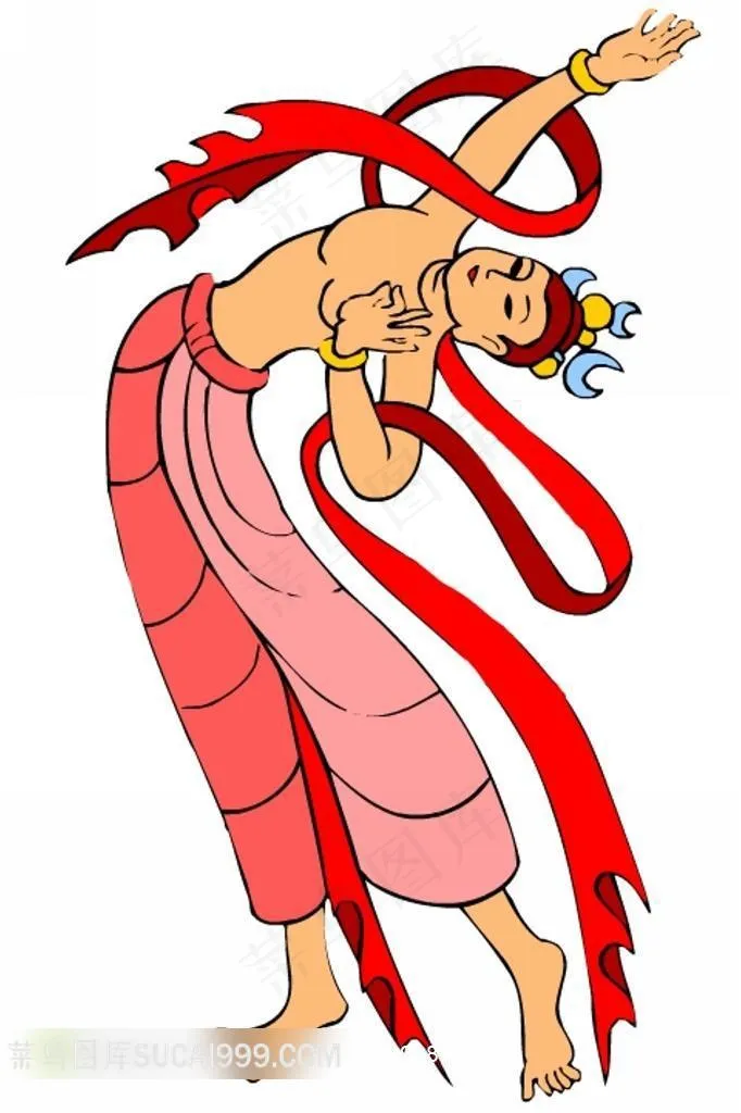 舞蹈的飞天插画素材
