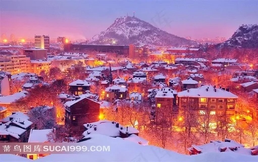 雪景山川素材图片