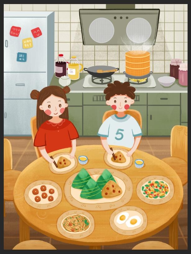 端午吃粽子psd模版下载