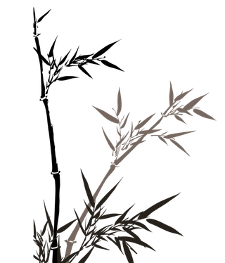 竹子水墨画中国风国画墨水书法竹子画