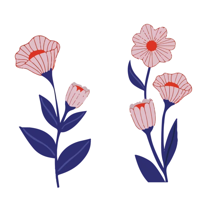 免抠清新简约粉色花朵素材