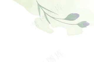 简约淡雅水彩植物背景图片