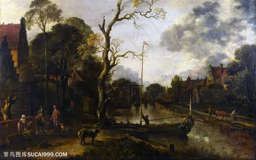 欧洲乡村小镇世界名画风景油画 欧洲乡村小镇世界名画风景油画