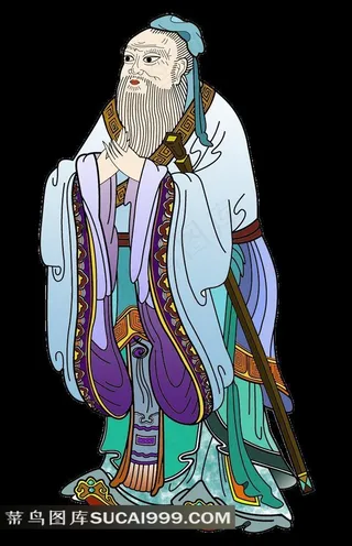 孔子艺术素材图片