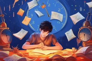 学生晚上复习知识学习背景