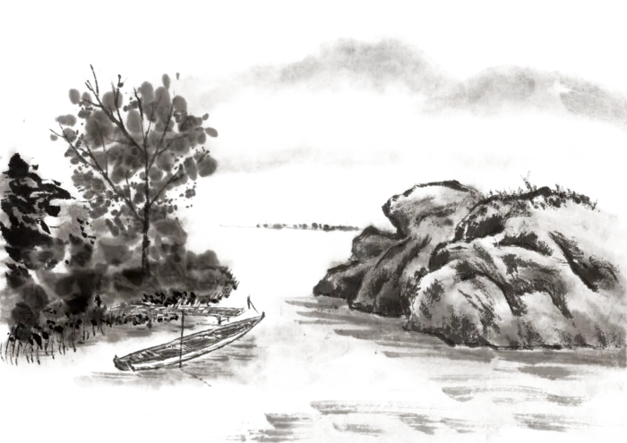 山水画素材中国风水墨画素材元素中国画