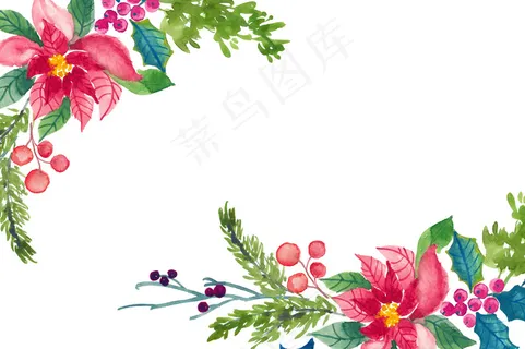 冬季圣诞节花卉果花圈植物免抠海报PNG素材 冬季圣诞节花卉果花圈植物免抠海报PNG素材