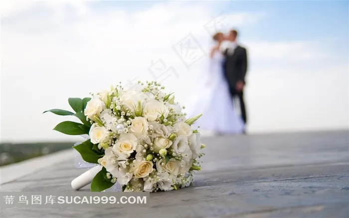 婚礼玫瑰鲜花情侣婚纱素材