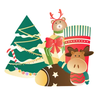 圣诞节平安夜冬季双旦设计圣诞装饰海报元素