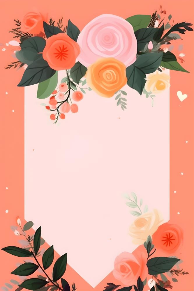 简约扁平鲜花可爱背景(2400x3600)
