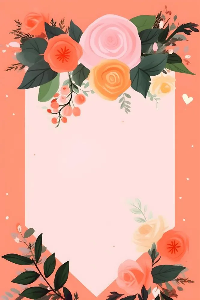 简约扁平鲜花可爱背景(2400x3600)