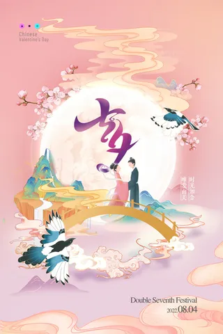 国潮中国风七夕创意海报