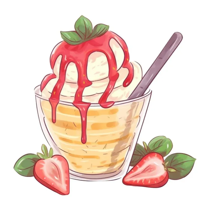 冰冻雪糕美食水彩插画(1024x1024)