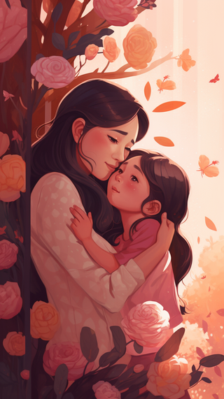 母亲 温馨 节日 爱护 温柔