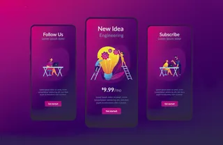 手机移动端整套APP交互UI界面套图作品集EPS矢量图设计素材