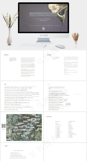灰色简洁硬朗PPT模板预览图