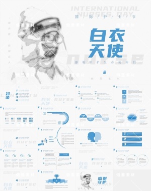 最美天使清新简约护士节表彰表扬汇报介绍ppt预览图