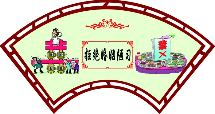 移风易俗展板 psd模版下载