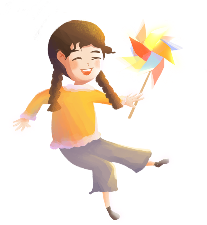 小女孩素材卡通简笔人物