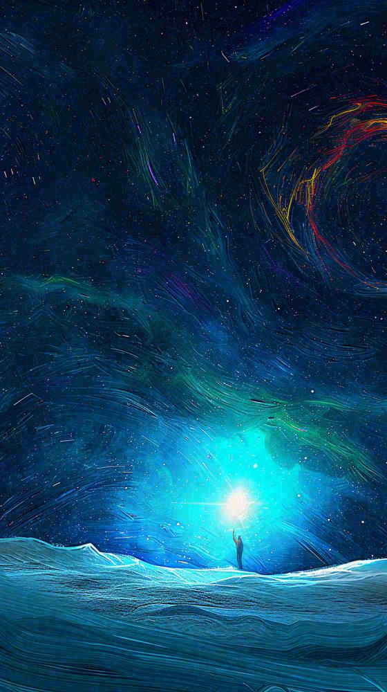 夜晚天空科幻绚丽星空(816x1456)