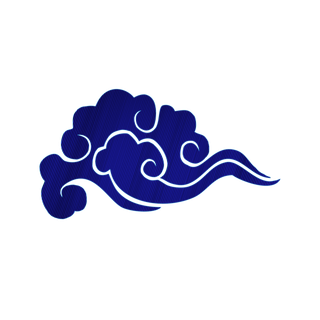 蓝色光线祥云免扣png透明素材