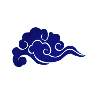 蓝色光线祥云免扣png透明素材