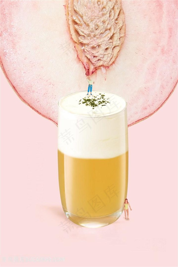 海盐芝士白桃乌龙图片