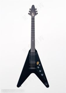 乐器吉他-三角形黑色电吉他特写
