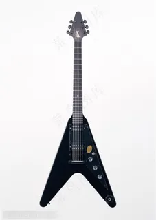乐器吉他-三角形黑色电吉他特写