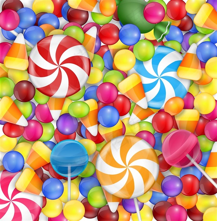 多种好吃的糖果
