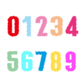 数字0-9 粗糙字  免抠