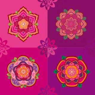 少数民族藏族特色花纹波西米亚风纹理背景图案设计AI矢量图片素材