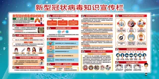 简洁预防新冠战胜疫情宣传展板 2