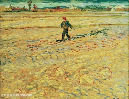 梵高田野上劳动的男人油画图片