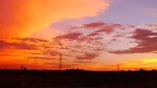 日落红霞晚霞建筑剪影