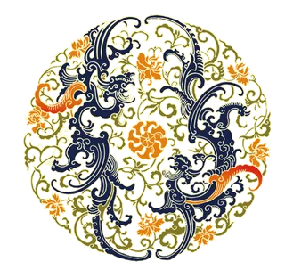 中国风圆龙凤呈祥矢量素材