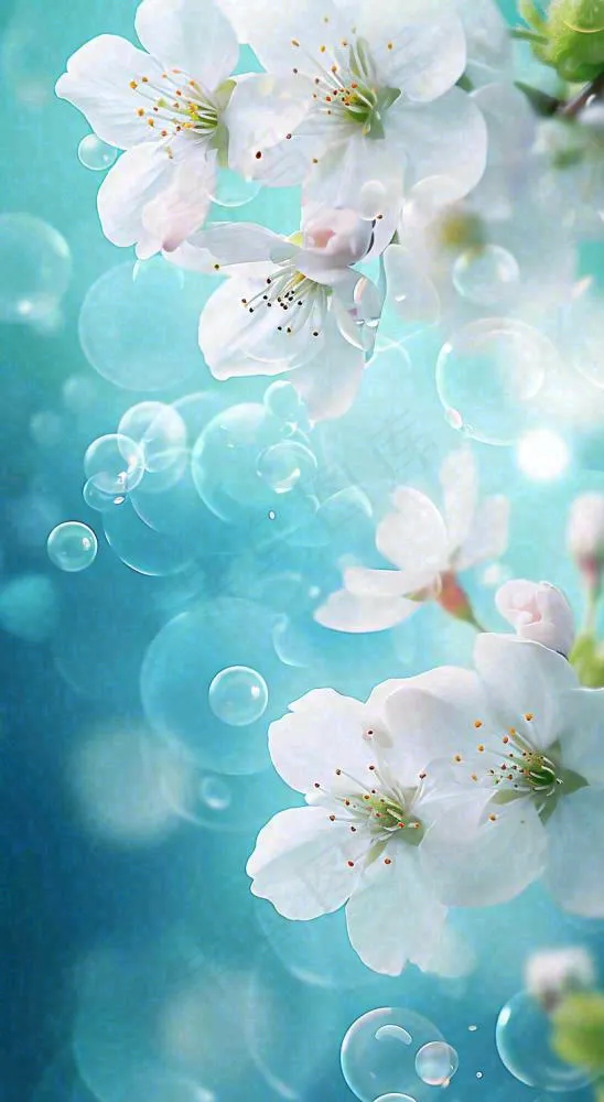 唯美清新白色鲜花，文艺新鲜浪漫情人节摄影图(816x1488)