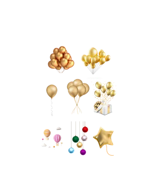 金色气球免扣元素 拷贝
